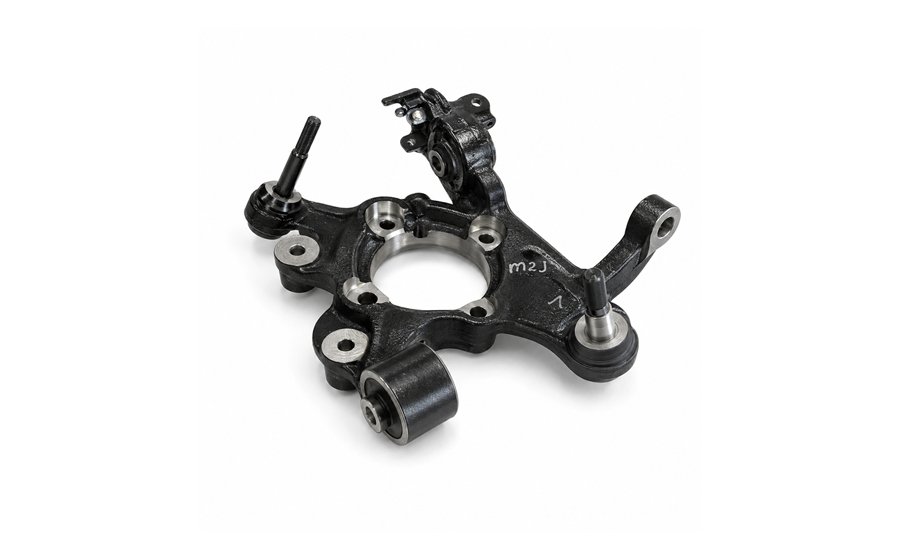 Passenger vehicle steering knuckle machined by Rivoltech