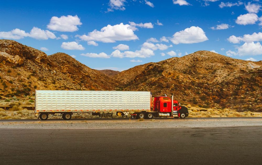 Long-haul commercial truck on an open highway
